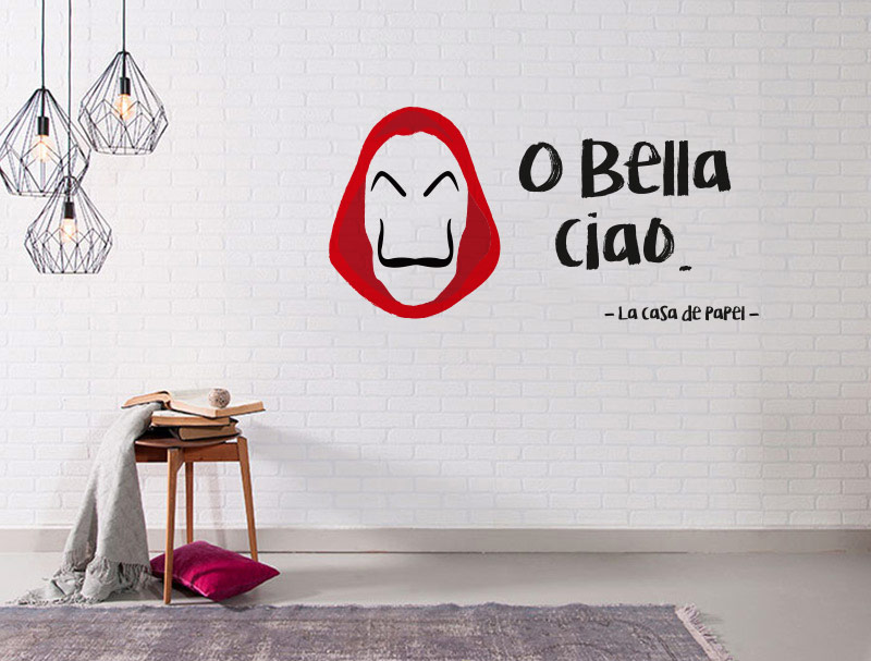 vinilos de pared casa de papel piso estudiantes